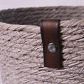 Cestino in ecorattan grigio e pvc Ø26H10 in set 3