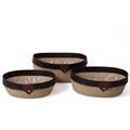 Cestino in ecorattan marrone e naturale e pvc Ø27X23H10 in set di 3