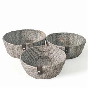 CESTINO ECORATTAN GRIGIO DIA26H10 SET 3 PEZZI