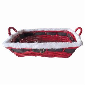 Cesto da confezionamento rettangolare in vimini rosso 49/45X34X12 