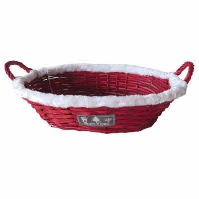 Cesto da confezionamento ovale in vimini rosso 49/46X36X12 