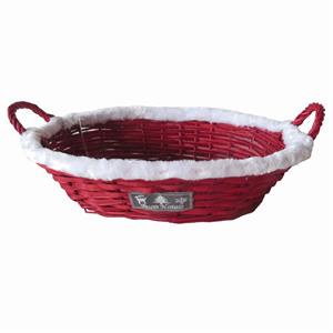 Cesto da confezionamento ovale in vimini rosso 49/46X36X12 