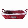 Cesto da confezionamento rettangolare in vimini rosso 54/51X38X13 