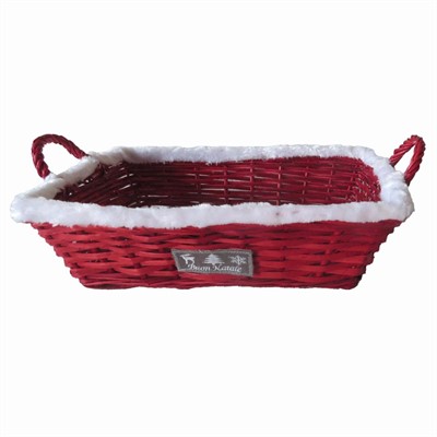 Cesto da confezionamento rettangolare in vimini rosso 49/45X34X12 