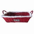 Cesto da confezionamento rettangolare in vimini rosso 49/45X34X12 