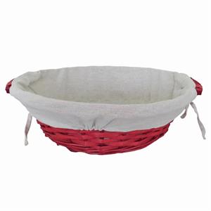 Cesto da ocnfezionamento rotondo in vimini rosso foderato Ø40X12.5 