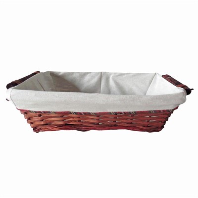 Cesto da confezinamento rettangolare in vimini marrone foderato 54/51X38X13 