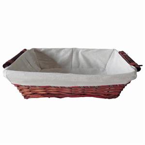 Cesto da confezionamento rettangolare in vimini marrone foderato 40/36X27X10 
