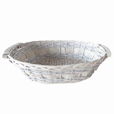 Cesto da confezionamento ovale in vimini bianco 52/49X39X13
