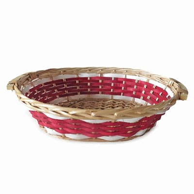 Cesto da confezionamento ovale in vimini rosso 52/49X39X13
