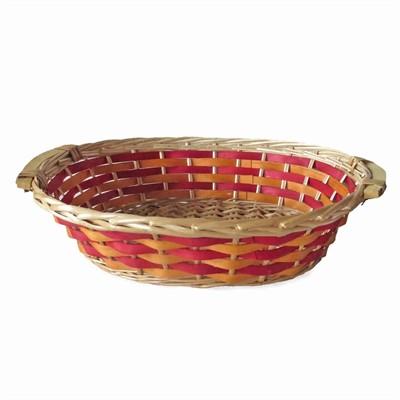Cesto da confezionamento ovale in vimini rosso e arancio 49/46X36X12 