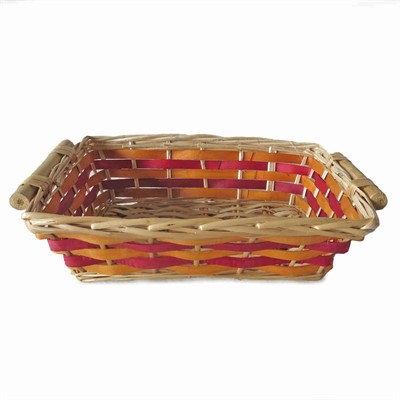 Cesto da confezionamento rettangolare in vimini rosso e arancio 40/36X27X10 