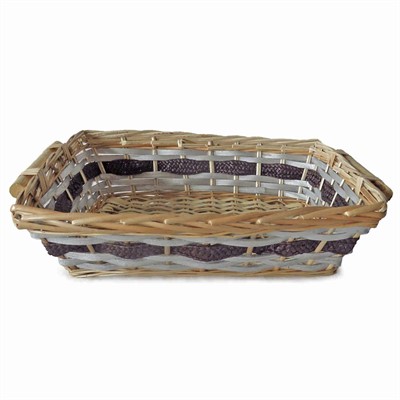 Cesto da confezionamento rettangolare argento e marrone 49/45X34X12 