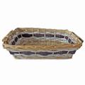 Cesto da confezionamento rettangolare argento e marrone 49/45X34X12 