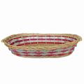 Cesto da confezionamento ovale in vimini rosso e argento 69/65X40X13 