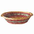 Cesto da confezionamento ovale in vimini rosso e grigio 52/49X39X13 