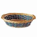 Cesto da confezionamento ovale in vimini blu 52/49X39X13 