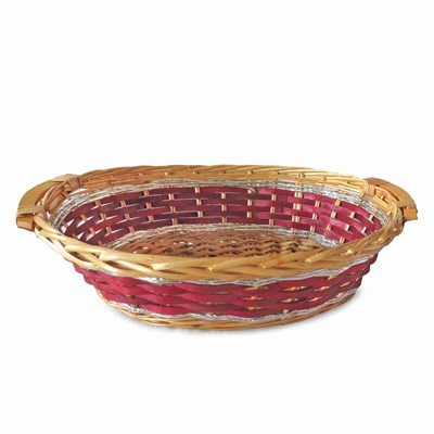 Cesto da confezionamento ovale in vimini rosso 49/46X36X12 