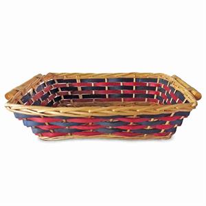 Cesto da confezionamento ovale in vimini rosso e blu 54/51X38X13 