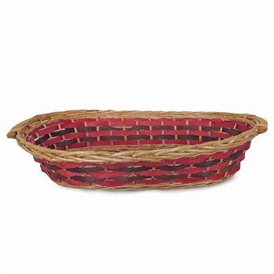 Cesto da confezionamento ovale in vimini rosso e marrone 69/65X40X13 
