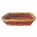 Cesto da confezionamento rettangolare in vimini rosso e marrone 40/36X27X10