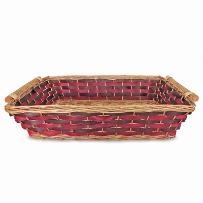Cesto da confezionamento rettangolare in vimini rosso e marrone 61/57X44X15 