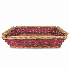Cesto da confezionamento rettangolare in vimini rosso e marrone 61/57X44X15 