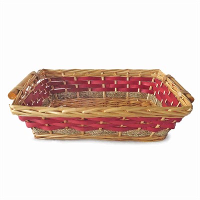 Cesto da confezionamento rettangolare in vimini rosso 61/57X44X15 