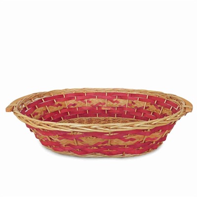 Cesto da confezionamento ovale in vimini rosso 65/61X48X16 