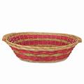Cesto da confezionamento ovale in vimini rosso e oro 65/61X48X16