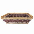 Cesto da confezionamento rettangolare in vimini marrone e argento 61/57X44X15