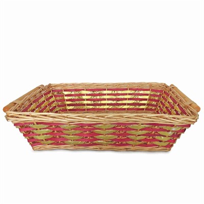 Cesto da confezionamento rettangolare rosso e oro 61/57X44X15 