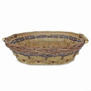 Cesto da confezionamento ovale in vimini e pvc marrone 52/49X39X13 