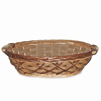 Cesto da confezionamento ovale in vimini e pvc marrone 52/49X39X13 
