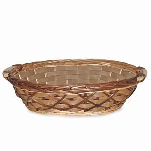 Cesto da confezionamento ovale in vimini e pvc marrone 52/49X39X13 