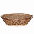 Cesto da confezionamento ovale in vimini e pvc marrone 52/49X39X13 