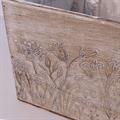 Cassetta in legno di abete Fiori 35X18H12 in set di tre