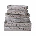 Cassetta in legno di abete Stelle 35X18H10 in set di tre