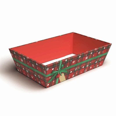 Vassoio in cartone a fantasia scozzese 38x24H11 (34x20,5)