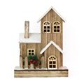 Casetta natalizia decorativa in legno di abete con led 24X14H32 