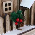 Casetta natalizia decorativa in legno di abete con led 24X14H32 