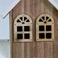 Casetta natalizia decorativa in legno di abete con led 24X14H32 