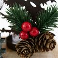 Casetta con portacandela in legno di abete con led 15X10X12 