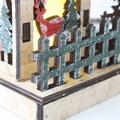 Casetta con portacandela in legno di abete con led 20X12X12 