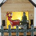 Casetta con portacandela in legno di abete con led 20X12X12 