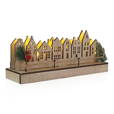 Casette decorative in legno di abete con led 35X10H12 
