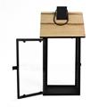 Lanterna in legno e metallo 18X18H45 in set di 2