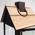 Lanterna in legno e metallo 18X18H45 in set di 2