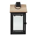 Lanterna in legno e metallo 18X18H45 in set di 2