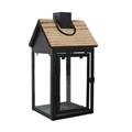 Lanterna in legno e metallo 18X18H45 in set di 2